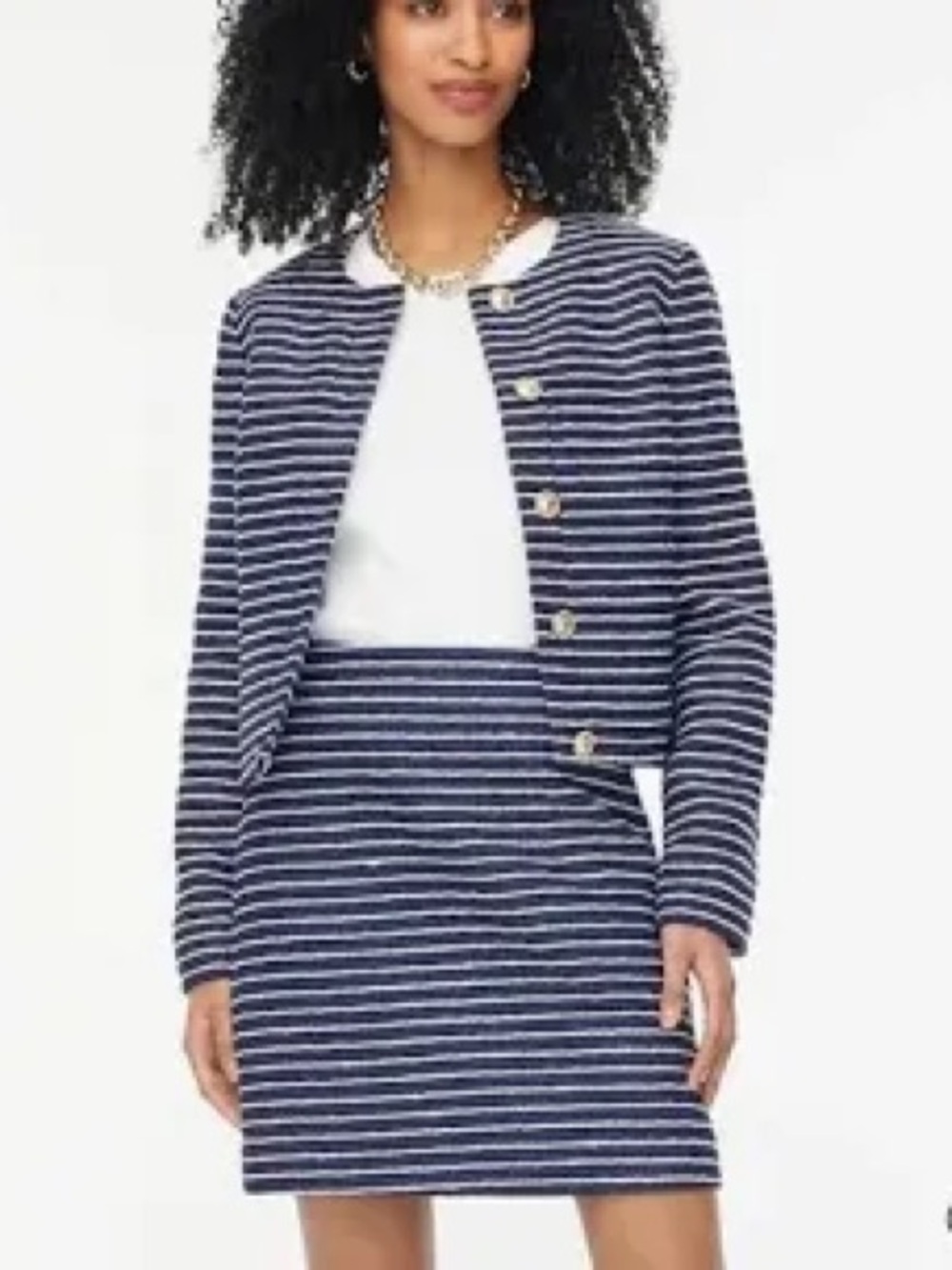J. Crew Striped Tweed A-line Mini Skirt